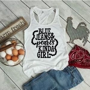 Jeans And Pearls Tank